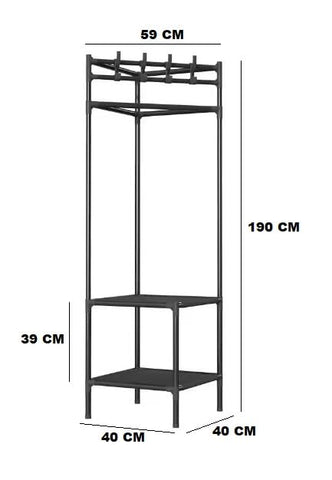 KriShyam® Premium Quality Corner Coat Rack | Dual Layer Cloth Organizer with Hooks