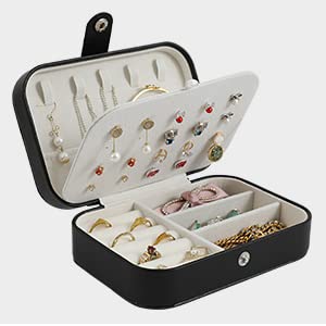 KriShyam® Travel Jewelry Case,Mini Jewellery Box,Portable Jewelry Box Display Storage Case,Bangle Box,Jewellery Organisers, Storage Boxes for Rings & Earrings