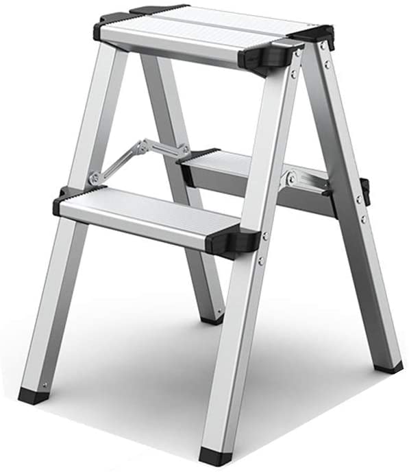 KriShyam® Double Sided 2 Step Telescoping Ladder Anti Slip Safety Aluminium Ladder Extension,150Kg