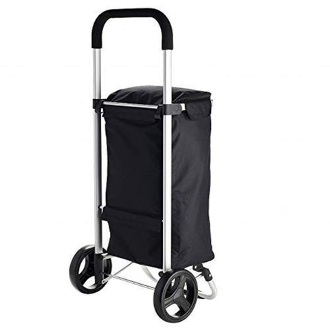 KriShyam®  Folding Shopping Trolley Grocery Cart with Removable Waterproof Canvas Bag and Super Wheels Loading Portable Utility Cart (Black)