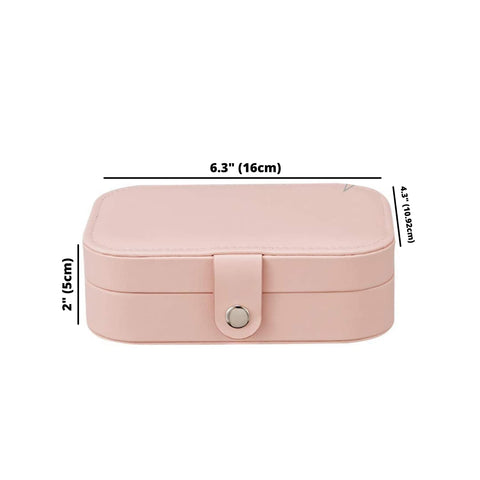 KriShyam® Travel Jewelry Case, Earring Organizer Box, Mini Jewellery Box,Portable Jewelry Box Display Storage Case,Bangle Box,Jewellery Organisers, Storage Boxes for Ring Box & Earrings Jewellery Box for Women(Baby Pink)