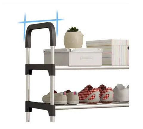 KriShyam® Stainless Steel Shoe Rack l 4 Layer Space-Saving Design and Rust-Resistant