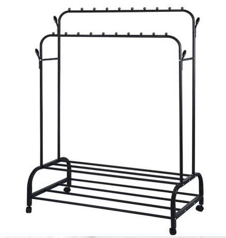 KriShyam® Premium Cloth Rack,Double Storage with Wheels,Space-Saving Design for Home & Office