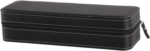 KriShyam®  6-slot Watch Box Portable Travel Zipper Case Storage Jewelry Storage Box Display Box with Watch Cloth,PU Leather Watch Storage Box for Business Trips and Gifts (Black)