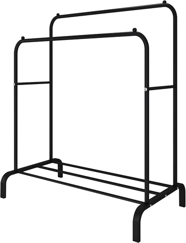 KriShyam®  Double Pole Hanger Garment Rack Freestanding Hanger Double Rods Multi-Functional Bedroom Clothing Rack (Hanger) White