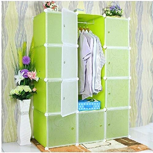 KriShyam ® 12 Door Plastic Sheet Wardrobe Storage Rack Closest Organizer for Clothes Kids Living Room Bedroom Small Accessories/bookcase/toys