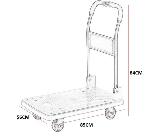 KriShyam®Folding Platform Truck Hand Truck Trolley, 500Kg Foldable Push Cart trolley with 360 Degree Swivel Wheels for Easy Storage-60cm x 90cm