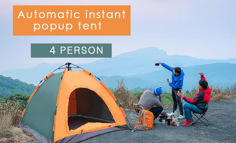 KriShyam® Automatic Pop Up Camping Tent Automatic Hydraulic Dome Tent for Camping,Hiking,Travel,Picnic,Fishing,Beach with Carrybag (4 Person-Automatic Hydraulic Tent)