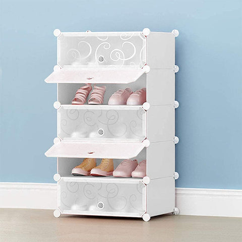 Krishyam® Premium Quality Shoe Rack | 5 Layer Space-Saving Rack with Doors