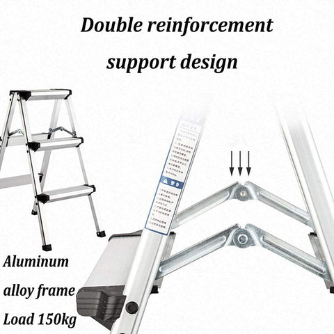 KriShyam®  Step Stool Telescoping Ladder Stepstool Folding 4 Step Ladder Stool with Double-Side Pedal - Aluminum Alloy Stepladders for Household, Kitchen Office Outdoor Indoor Garden Stepladder