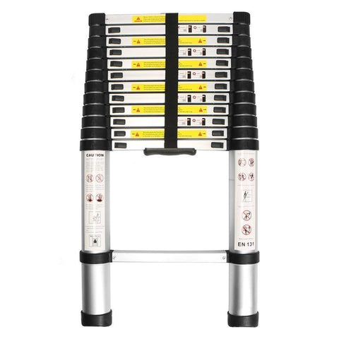 KriShyam® 2.6M Telescopic Aluminum Ladder Extendable Folding Step Ladder,Ultra-Stable Aluminium, Compact Folding Adjustable Portable Aluminium Telescopic Ladder