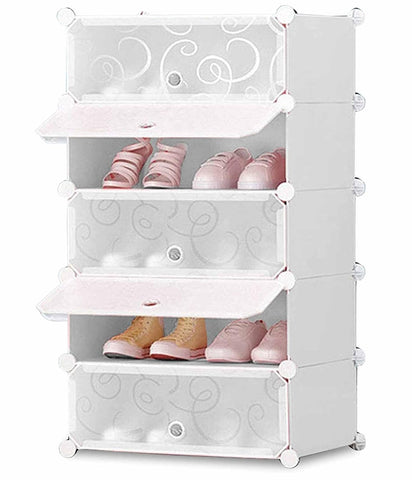 Krishyam® Premium Quality Shoe Rack | 5 Layer Space-Saving Rack with Doors