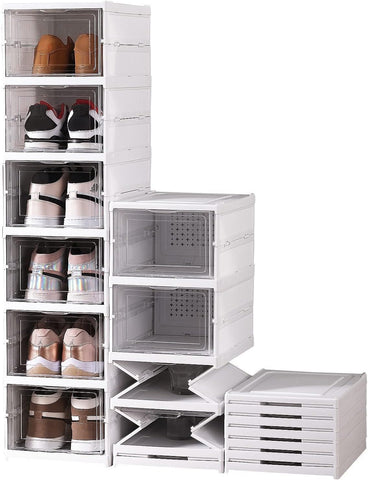 KRISHYAM Shoe Rack | 6-Layer Space-Saving Foldable Design | Accordion-Style Assembly | White Color