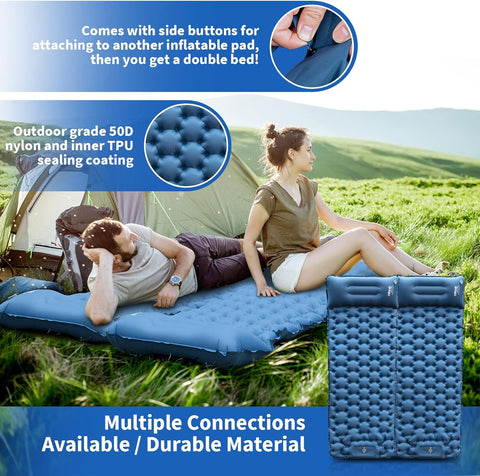 KriShyam ® Sleeping Mat, Self-Inflating Camping, Ultralight Portable Camping Air Mattress, Inflatable Camping Sleeping Mat, Waterproof Camping Mattress for Beach, Hiking, Outdoor, Tent (Blue) Visit the KRISHYAM Store