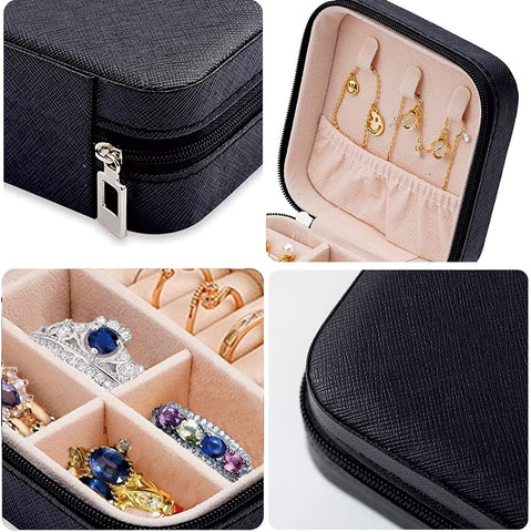 KriShyam®  PU Leather Small Jewelry Box Organizer | Travel Jewelry Case, Jewelry Travel Organizer |Ring, Pendant, Necklace, Bracelet Earring Organizer | Jewelry Box for Women